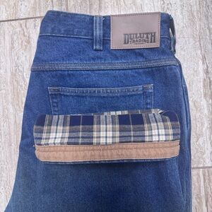 Duluth Trading Co Mens Ballroom Flannel Lined Relaxed Fit Work Jeans 38X32